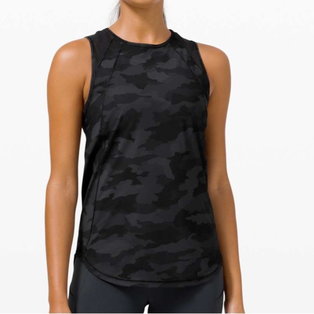 Lululemon Athletica Black Camo SCULPT TANK